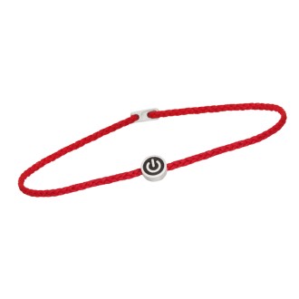 Βραχιόλι κορδόνι ασημένιο Διακόπτη On Off