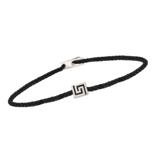 Βραχιόλι κορδόνι ασημένιος Μαιάνδρος