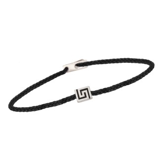 Βραχιόλι κορδόνι ασημένιος Μαιάνδρος