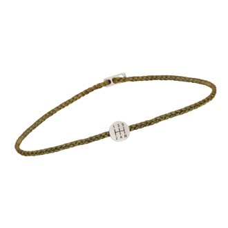 Βραχιόλι κορδόνι ασημένιο Κουμπί Λεβιές Ταχυτήτων