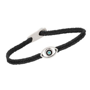 Βραχιόλι κορδόνι ασημένιο Μάτι