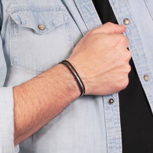 Βραχιόλι κορδόνια ασημένια Βέργα