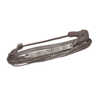 Βραχιόλι κορδόνια ασημένια Μπάρα Ταυτότητα