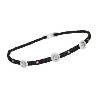 Βραχιόλι κορδόνι ασημένια Μάτια Κύκλοι