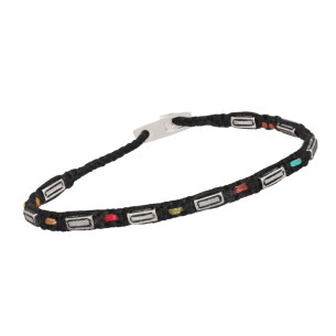 Βραχιόλι κορδόνι ασημένιοι Κύβοι