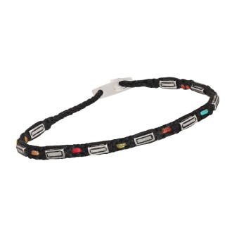 Βραχιόλι κορδόνι ασημένιοι Κύβοι