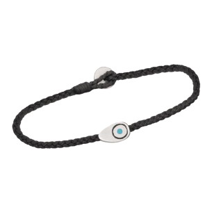 Βραχιόλι κορδόνι ασημένιο Μάτι Σταγόνα
