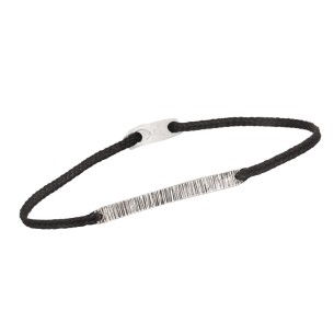 Βραχιόλι κορδόνι ασημένια Μπάρα