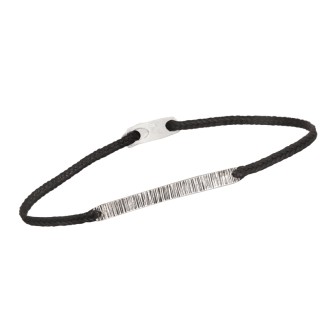 Βραχιόλι κορδόνι ασημένια Μπάρα