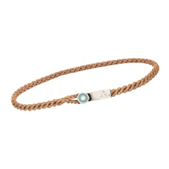 Βραχιόλι κορδόνι ασημένιο Μάτι Κύκλος