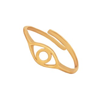 Ασημένιο επίχρυσο δαχτυλίδι Μάτι