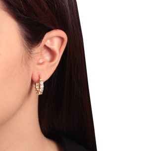 Ασημένια σκουλαρίκια tennis huggies Κρίκοι 19.00mm