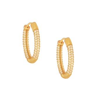 Ασημένια σκουλαρίκια huggies Κρίκοι Οβάλ 15.00mm