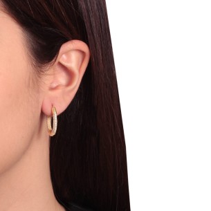 Ασημένια σκουλαρίκια huggies Κρίκοι Οβάλ 15.00mm