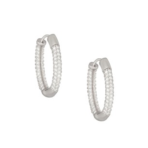 Ασημένια σκουλαρίκια huggies Κρίκοι Οβάλ 15.00mm