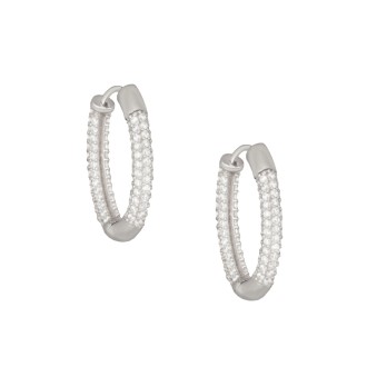 Ασημένια σκουλαρίκια huggies Κρίκοι Οβάλ 15.00mm