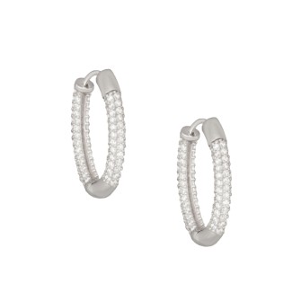 Ασημένια σκουλαρίκια huggies Κρίκοι Οβάλ 15.00mm