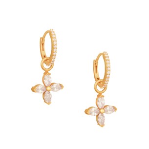 Ασημένια σκουλαρίκια Κρίκοι Τετράφυλλα 13.00mm