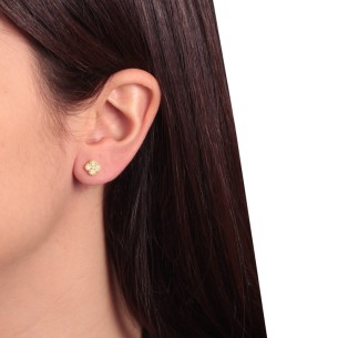 Ασημένια επίχρυσα σκουλαρίκια Τετράφυλλα