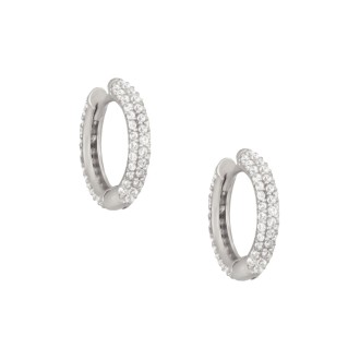 Ασημένια σκουλαρίκια huggies Κρίκοι 15mm