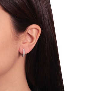 Ασημένια σκουλαρίκια huggies Κρίκοι 15mm