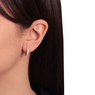 Ασημένια σκουλαρίκια huggies Κρίκοι 15mm