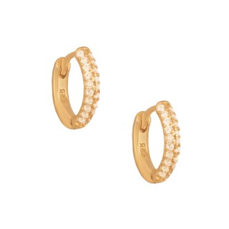 Ασημένια επίχρυσα σκουλαρίκια huggies Κρίκοι 11mm