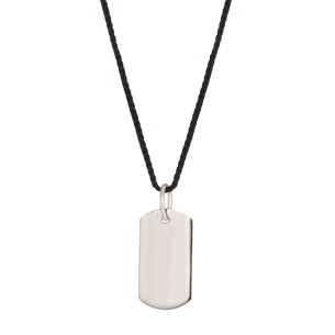 Κολιέ κορδόνι ασημένια Ταυτότητα