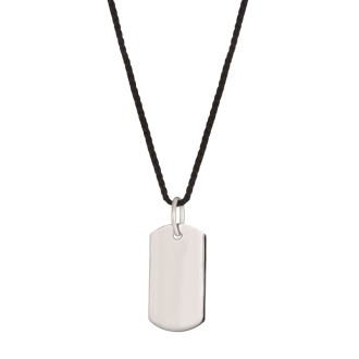Κολιέ κορδόνι ασημένια Ταυτότητα
