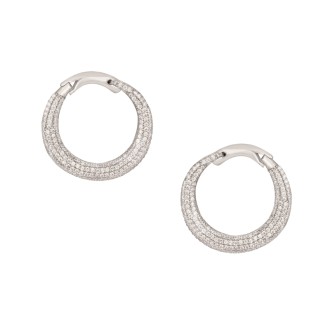 Ασημένια επιπλατινωμένα σκουλαρίκια Ημικύκλια