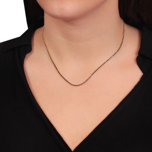 Ασημένιο επίχρυσο κολιέ Tennis Ριβιέρα