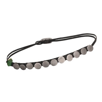 Βραχιόλι κορδόνια ασημένιοι Σειρέ Κύκλοι