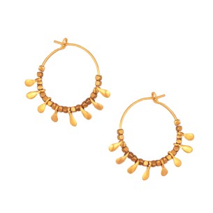 Ασημένια επίχρυσα σκουλαρίκια Κρίκοι Σύρμα 24.00mm