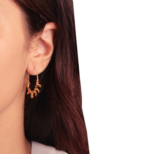 Ασημένια επίχρυσα σκουλαρίκια Κρίκοι Σύρμα 24.00mm