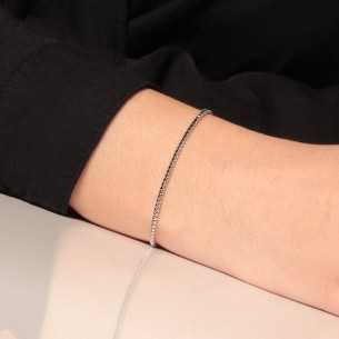 Ασημένιο επιπλατινωμένο βραχιόλι Tennis Ριβιέρα