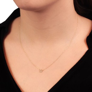 Χρυσό 9k κολιέ Αλυσίδα Κορώνα