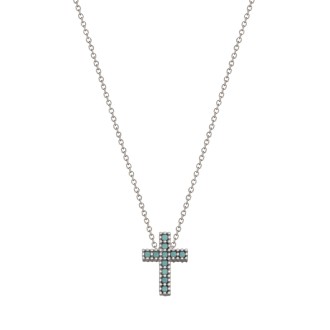 Λευκόχρυσο 9k κολιέ Αλυσίδα Σταυρός
