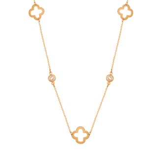 Γυναικείο χρυσό 9k κολιέ Τετράφυλλα Σταυροί