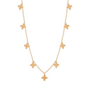 Χρυσό 9k κολιέ Τετράφυλλα Σταυροί