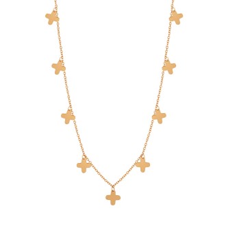 Χρυσό 9k κολιέ Τετράφυλλα Σταυροί