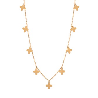 Χρυσό 9k κολιέ Τετράφυλλα Σταυροί