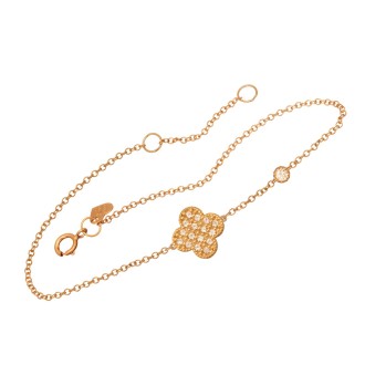 Χρυσό 9k βραχιόλι Τετράφυλλο Σταυρός