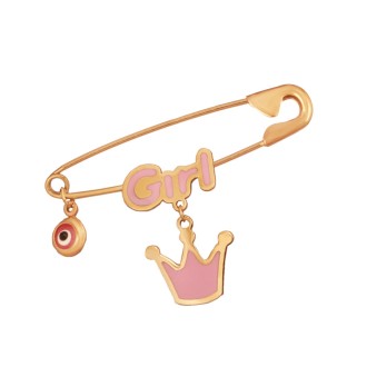 Χρυσή 9k παιδική Παραμάνα Κορίτσι Κορώνα Μάτι