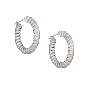 Ατσάλινα επάργυρα σκουλαρίκια Κρίκοι Στριφτοί 30.00mm