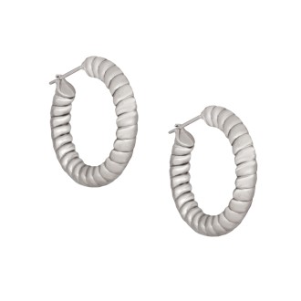 Ατσάλινα επάργυρα σκουλαρίκια Κρίκοι Στριφτοί 30.00mm