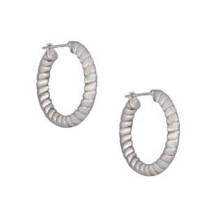 Ατσάλινα επάργυρα σκουλαρίκια Κρίκοι Στριφτοί 28.00mm