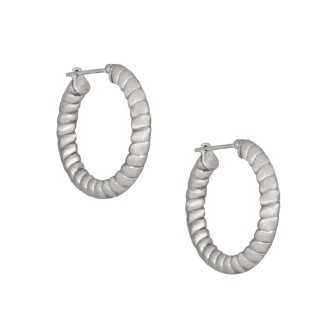 Ατσάλινα επάργυρα σκουλαρίκια Κρίκοι Στριφτοί 28.00mm