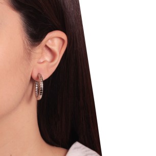 Ατσάλινα επάργυρα σκουλαρίκια Κρίκοι Στριφτοί 28.00mm