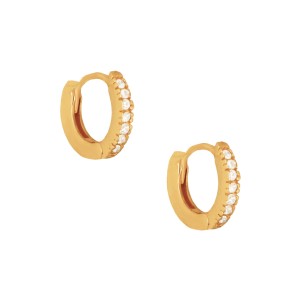 Ασημένια επίχρυσα σκουλαρίκια huggies Κρίκοι 10.00mm