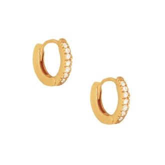 Ασημένια επίχρυσα σκουλαρίκια huggies Κρίκοι 10.00mm